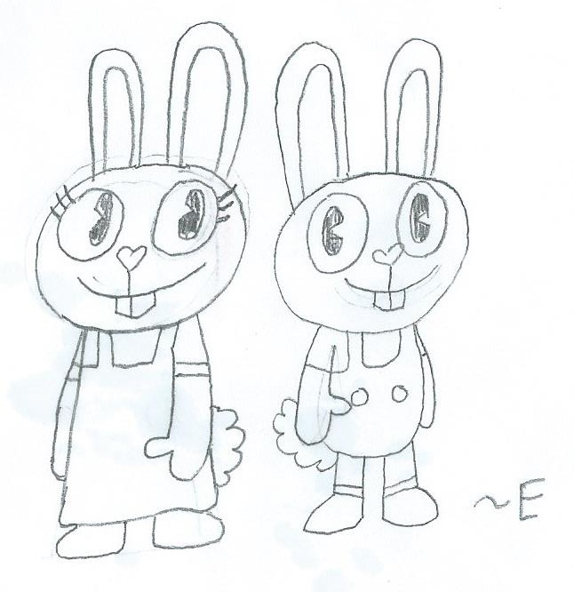 Max and Ruby in HTF style traditional by Enophano on DeviantArt
