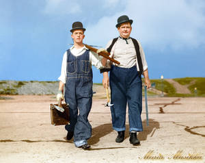 Laurel and Hardy ~~ 1928 ~~ colourised