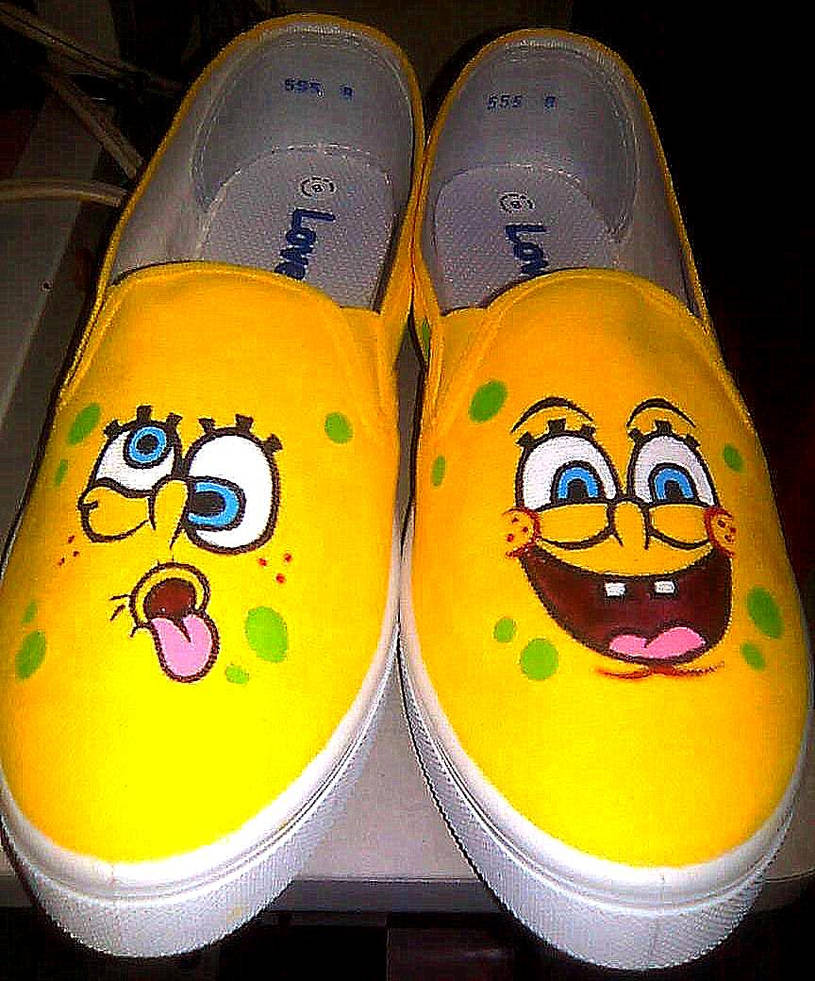 spongebob shoes by chattai on DeviantArt