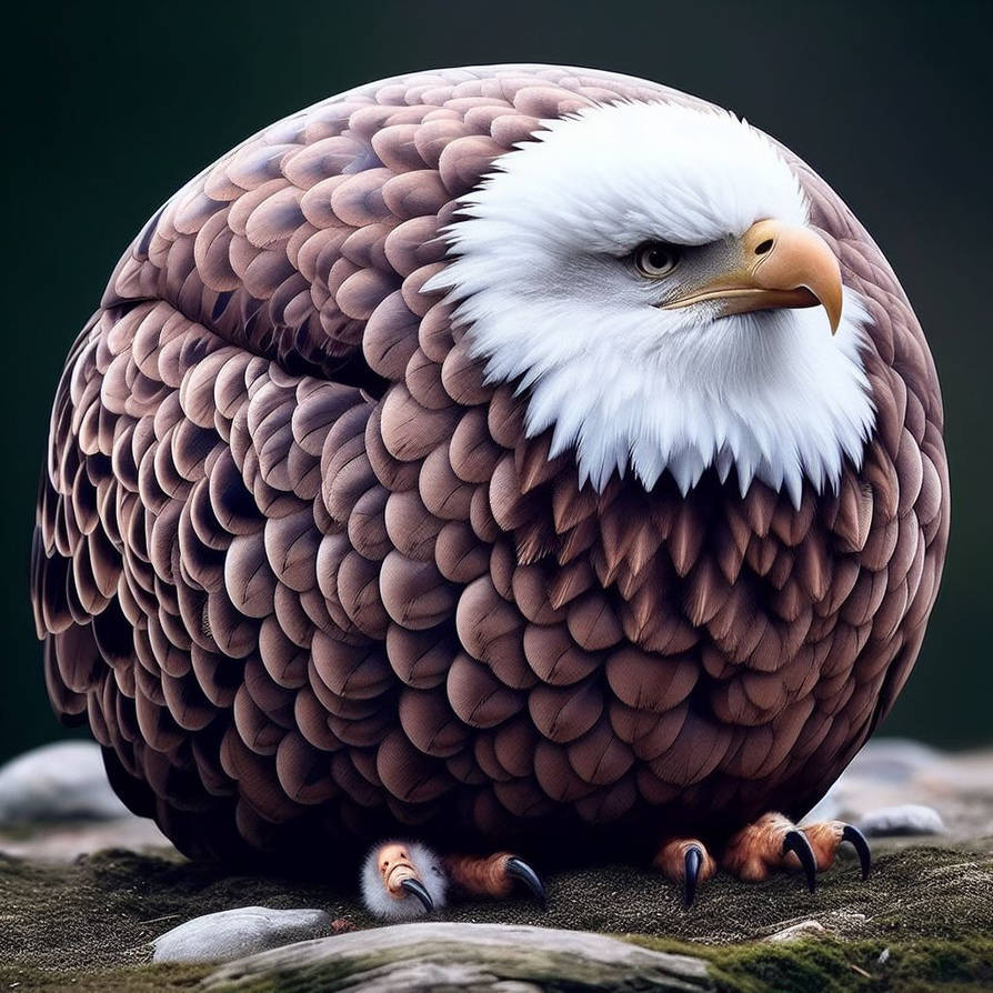 Eagle Rounded Image Bald Eagle as round, spherical bird by PenguinDareangel12 on DeviantArt