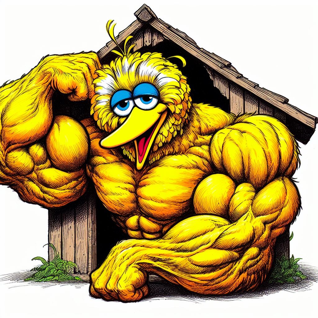 Bodybuilder Bird Extremely Muscular Big Bird #2 by PenguinDareangel12 on DeviantArt