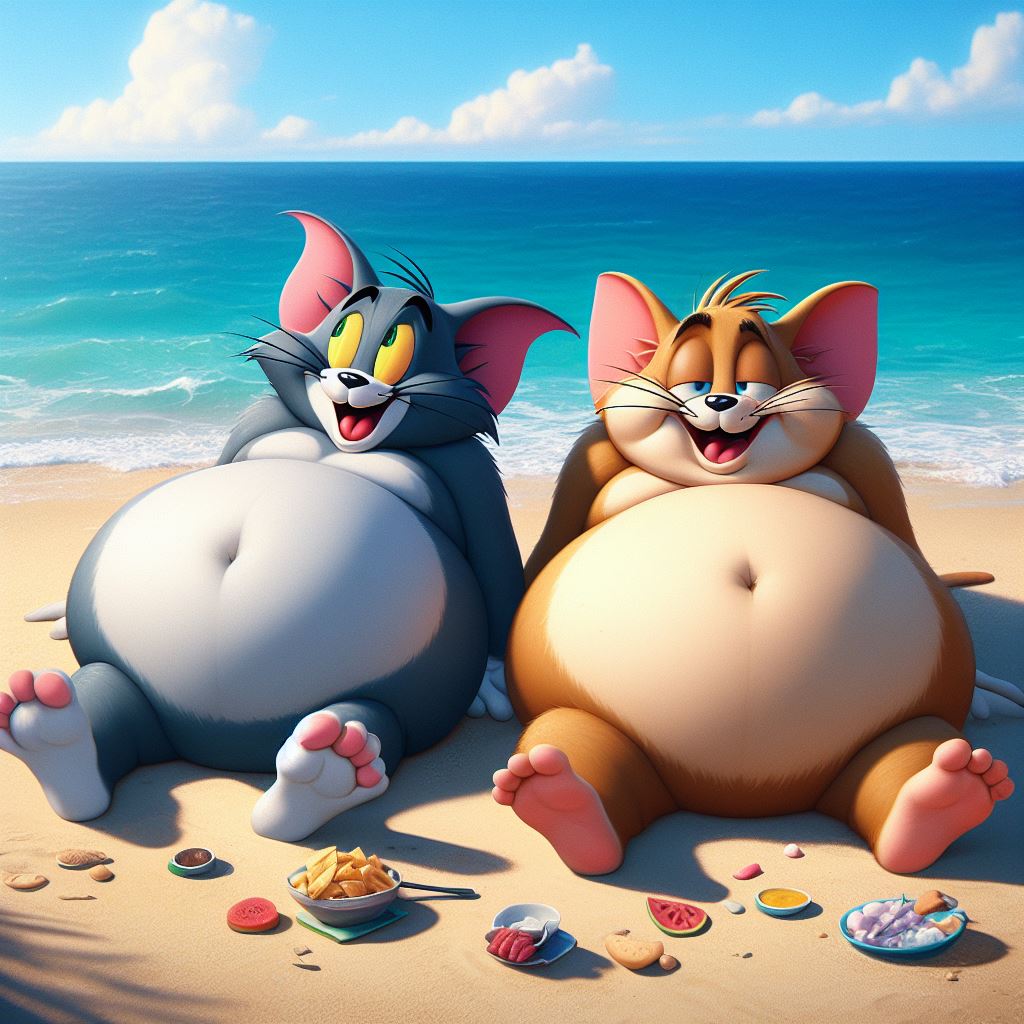 Fat Tom And Jerry s Post Lunch Beach Break By PenguinDareangel12 On fat-tom-and-jerry-s-post-lunch-beach-break-by-penguindareangel12-on