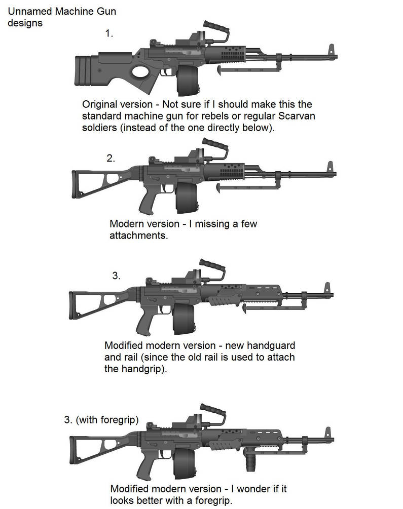 Unnamed machine Gun design by McDoomington on DeviantArt