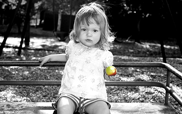 The apple of her dad's eye