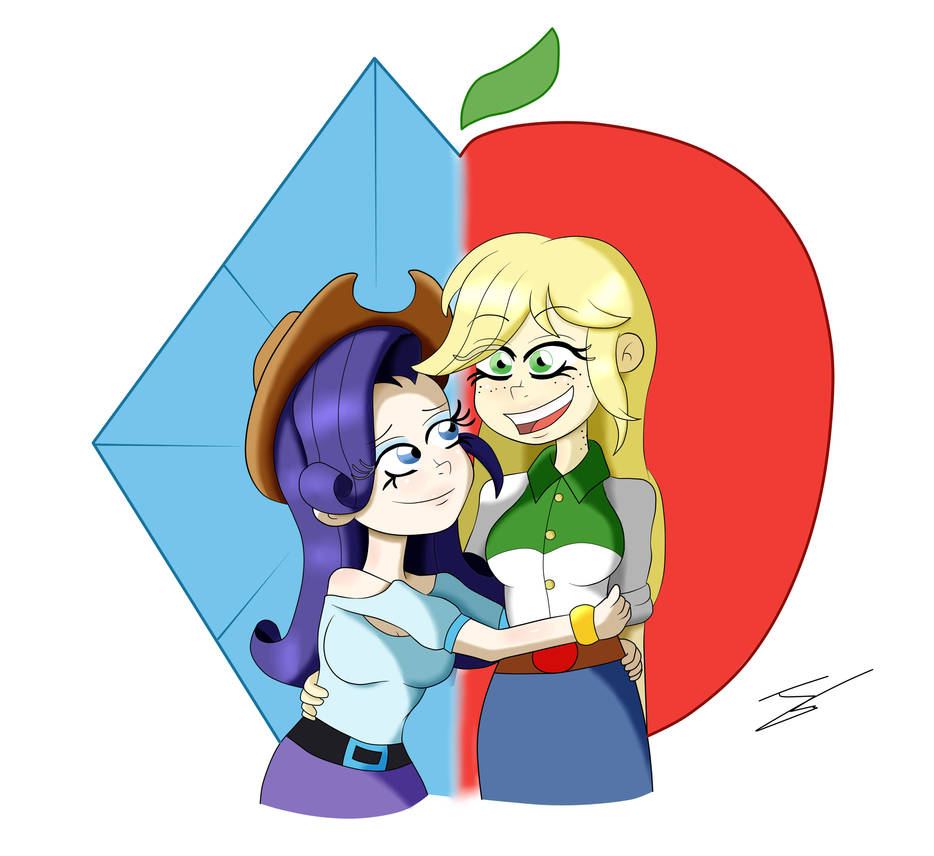 Rarity and Applejack by Pepemay93 on DeviantArt