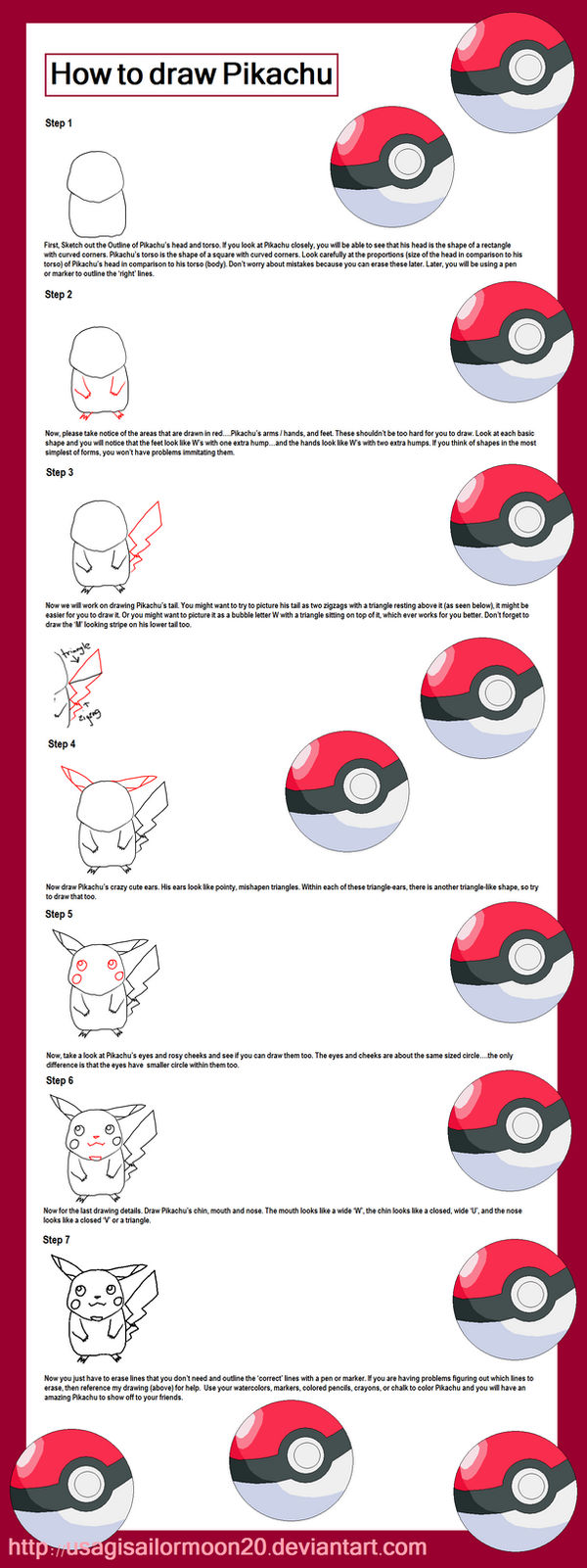 How To Draw Pikachu From Pokemon By Usagisailormoon20 On