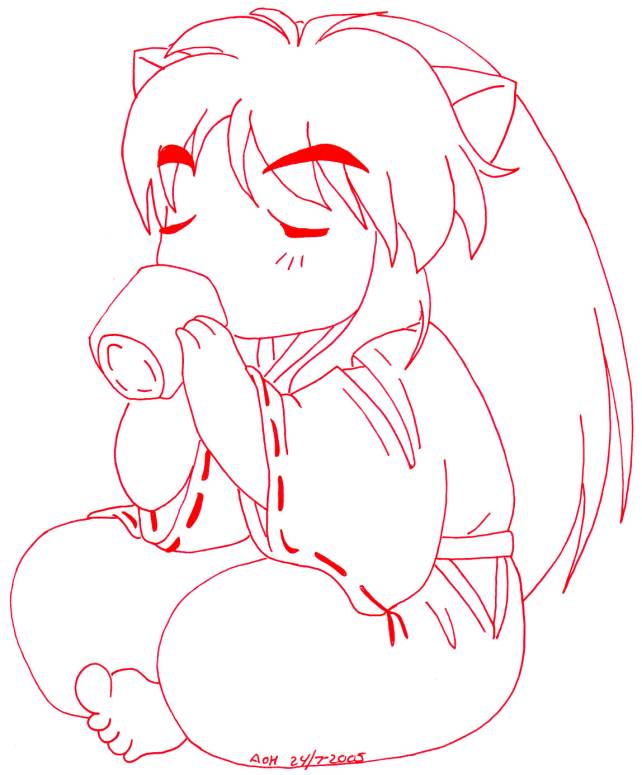 Baby Inu Drinking Milk