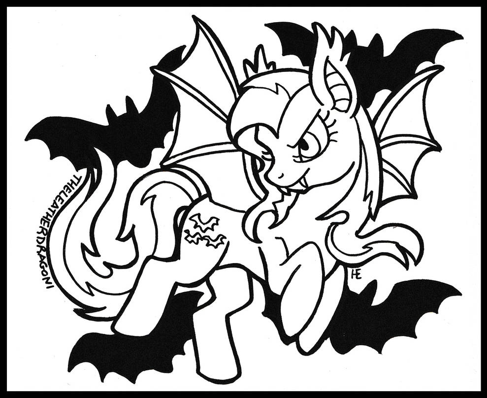 Flutterbat Colouring Color Me: Inktober 02 - Flutterbat by TheLeatherDragonI on DeviantArt