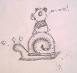 Panda Riding a Snail