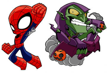 Spidey and Green Goblin