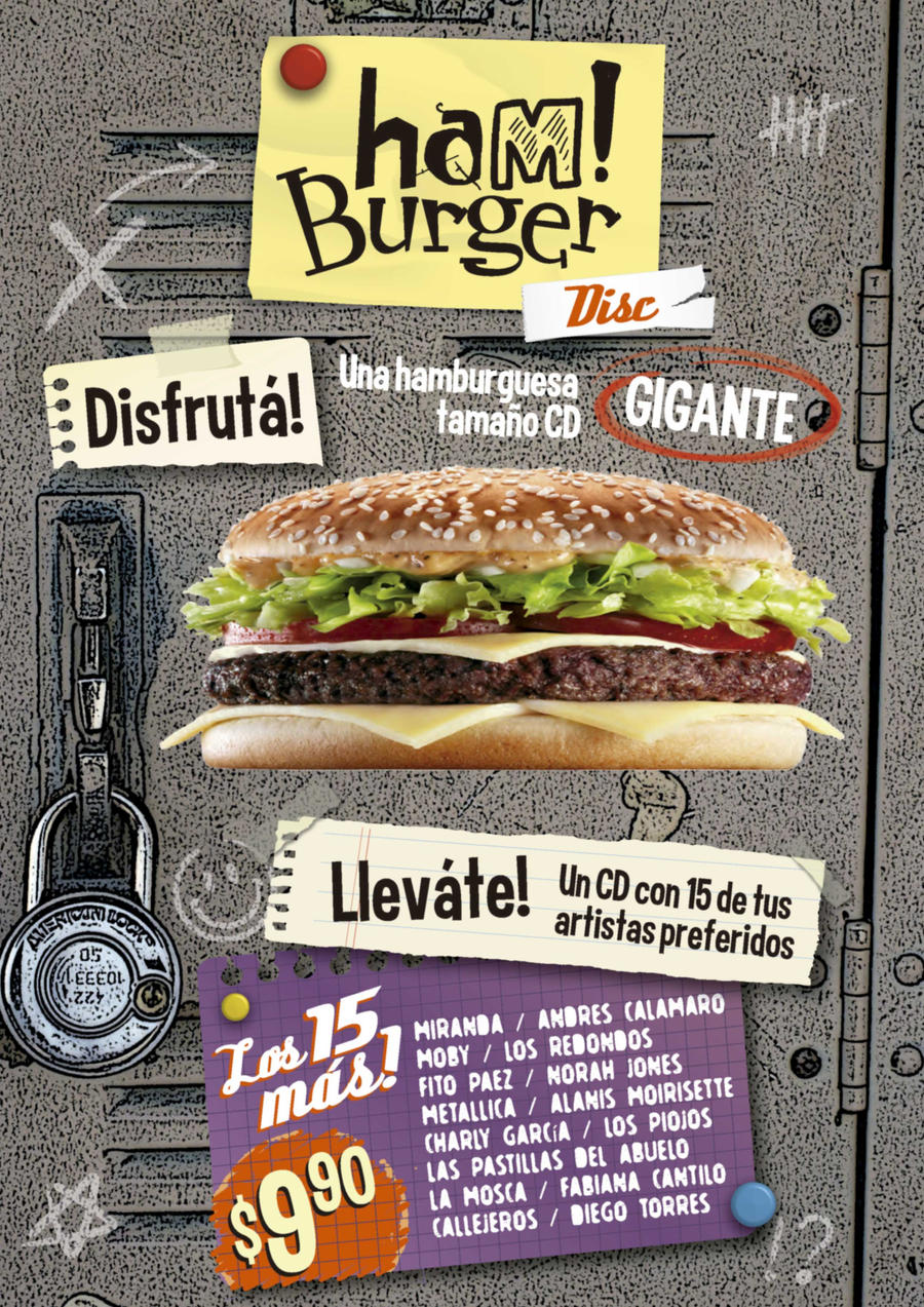 Aviso de hamburguesas | Hamburger advertisement