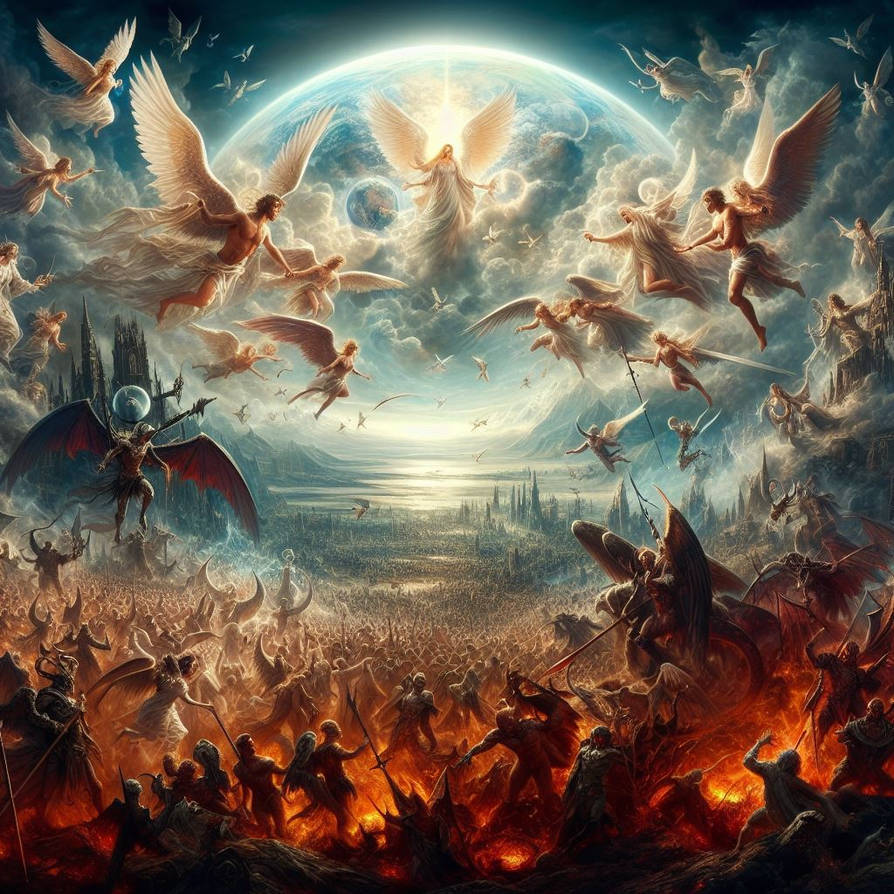 Fighting Evil Graphics The battle of good and evil by Dreamworkart on DeviantArt