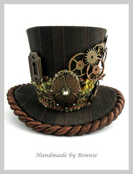 Steampunk Tiny Top Hat copper and brown