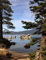 Lake Tahoe framed boulders