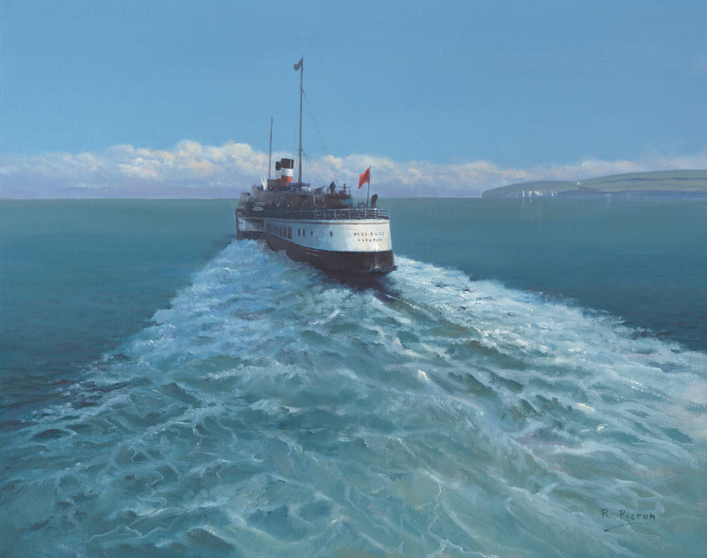Old Harry Rocks with Paddle Steamer by Pictonart