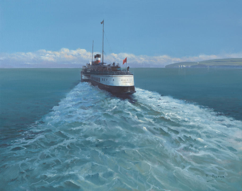 Old Harry Rocks with Paddle Steamer by Pictonart