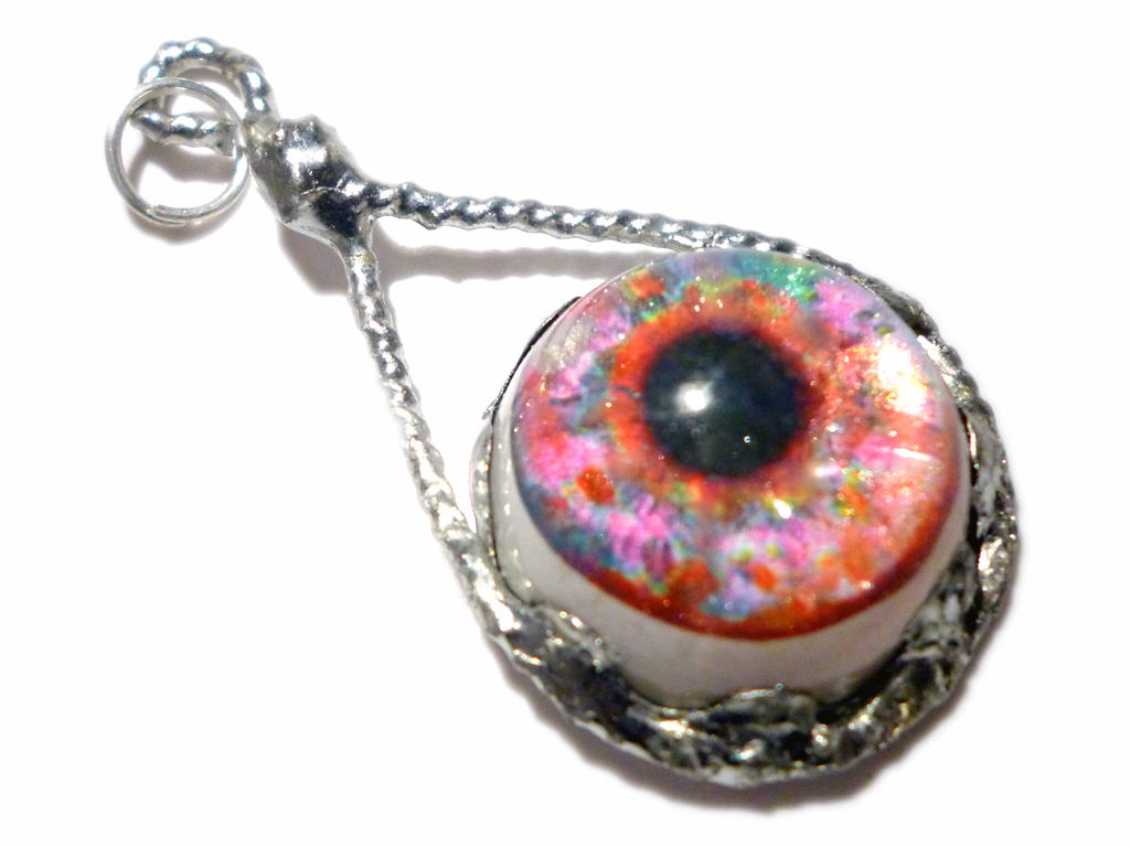 tin drop pendant red eye