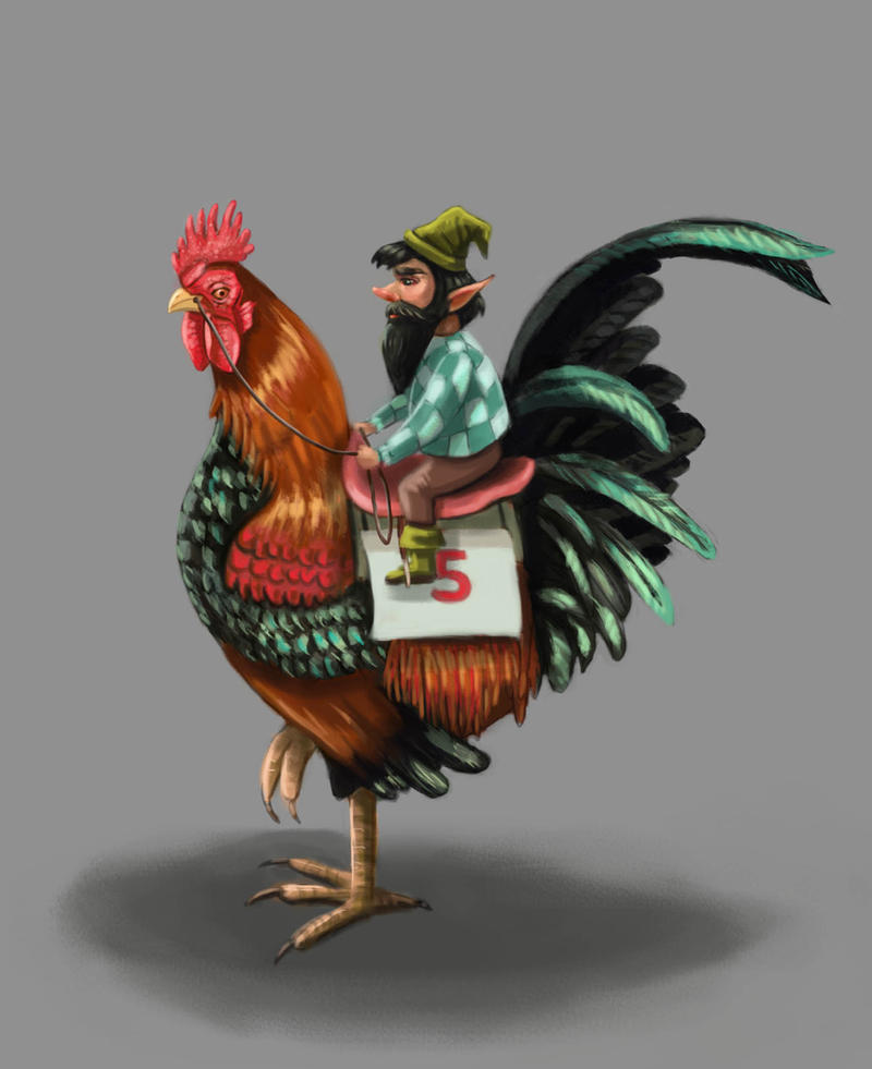 Gnome Raptor Rider The gnome rooster rider by nena211 on DeviantArt