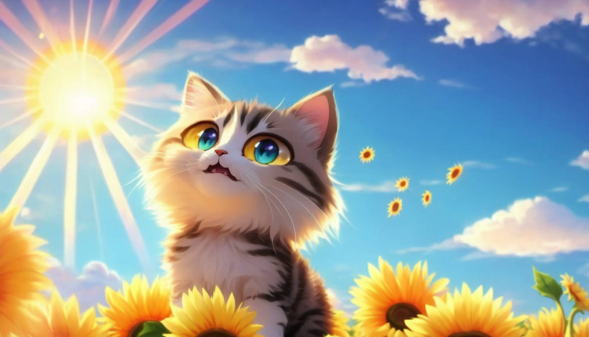 Sunflower ── 𝐃𝐑𝐄𝐀𝐌.  Funny cute cats, Cute cat wallpaper, Cute cats  and dogs