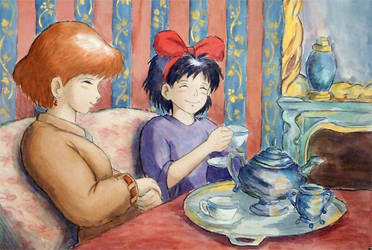 nausicaa and kiki have tea