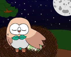 Rowlet asleep - pokemon