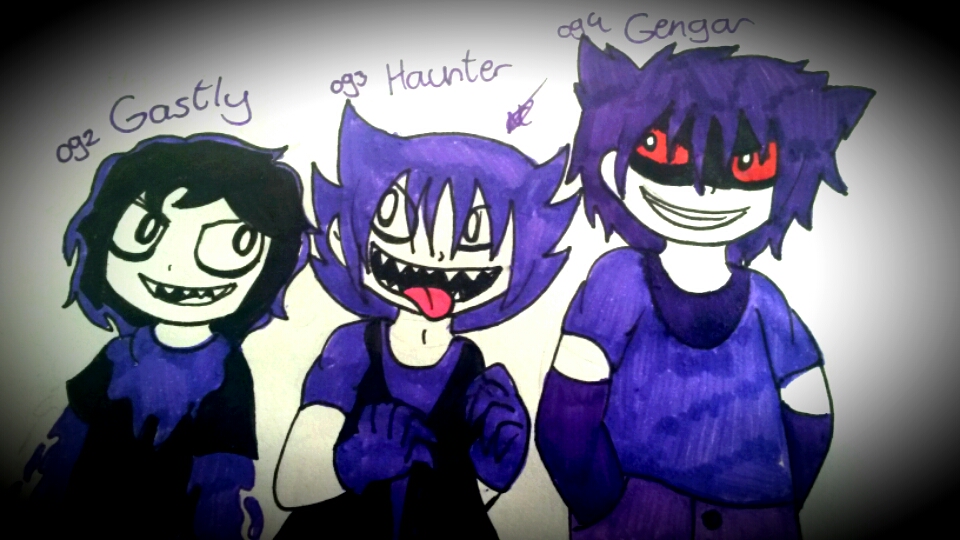 Human Pokemon: gastly, haunter and gengar by NayaCat on DeviantArt