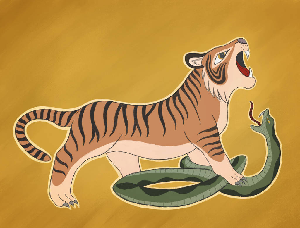 tiger takes on a giant python!#tiger #python #wildlife... Tiger and Python by StorytimeOkami on DeviantArt