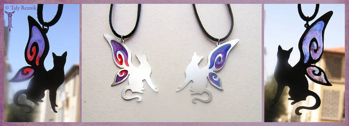 SwirlWing Cat Pendants