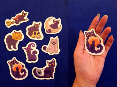 Halloween Cat Magnets