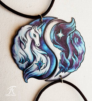 Unicorn Yin Yang Pendants