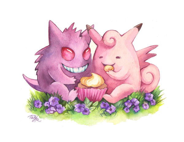 Pokemon Valentine - Gengar and Clefable