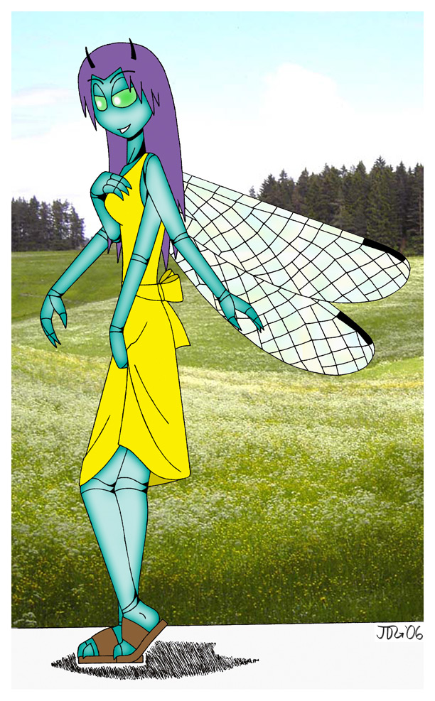 Dragonfly Girl in Summer