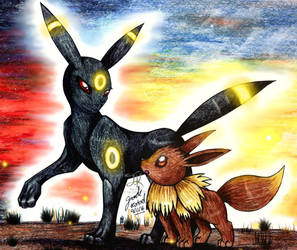 Eevee meets Umbreon by Jade-Viper