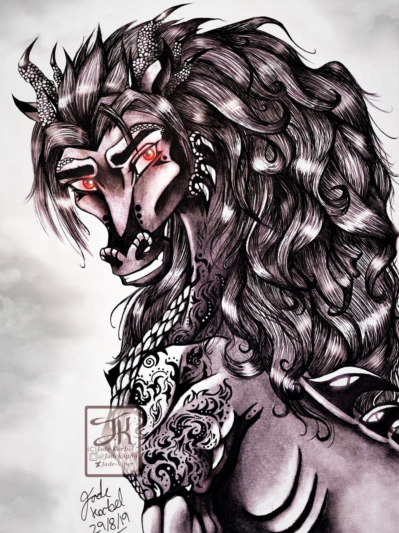 Daemon-Portrait Pencil Drawing 5 by Jade-Viper on DeviantArt