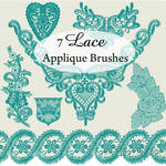 7 Lace Applique Photoshop Brushes
