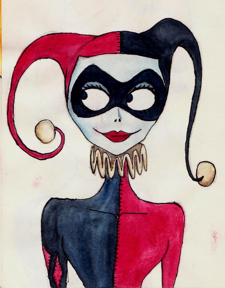Burton-esque Harley Quinn portrait
