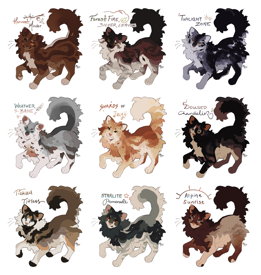 Warrior Cats Adopts 2 (Closed!) by ProjectMischa -- Fur Affinity