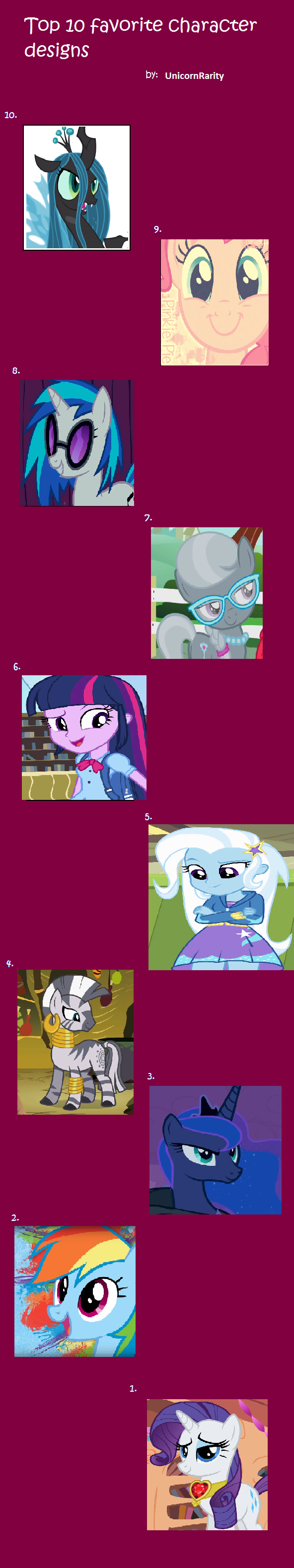 Top 10 favorite MLP character designs