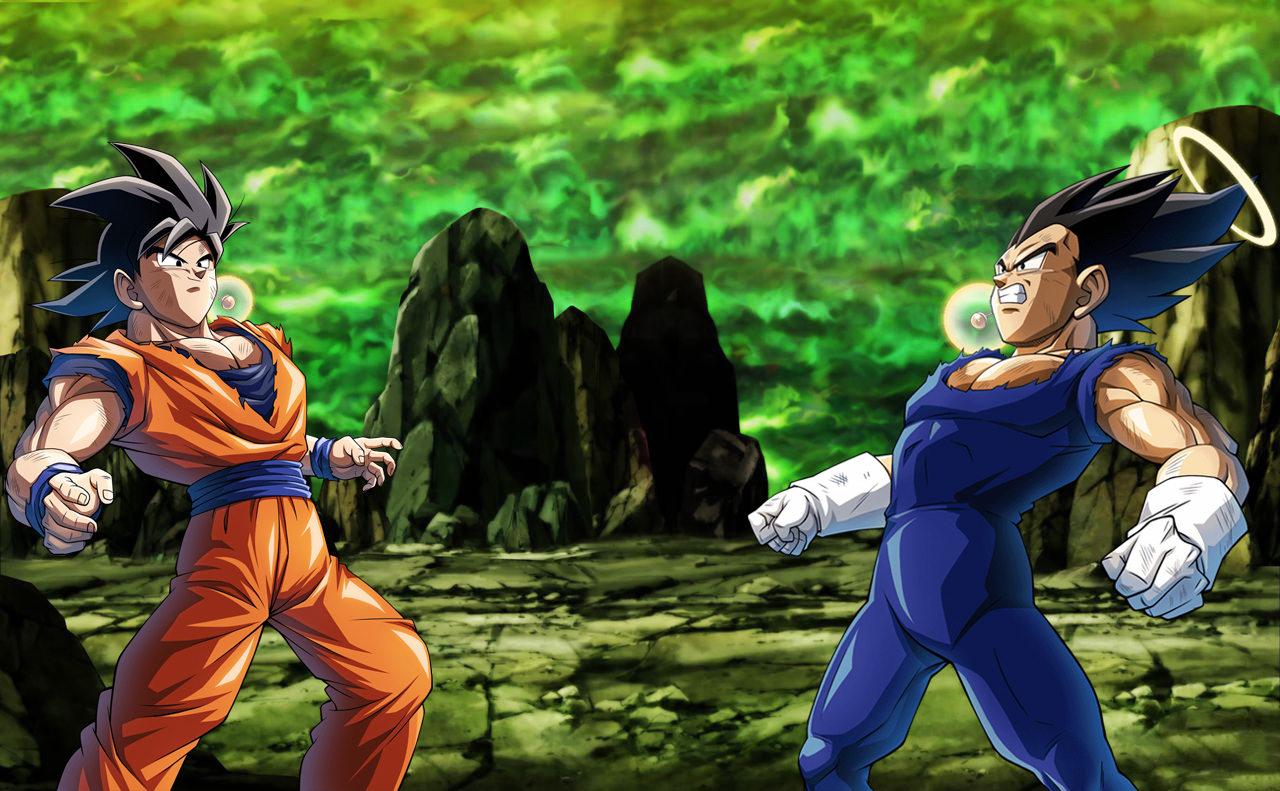 Potara Fusing Goku_And_Vegeta_Potara_Fusion by DarthMach on DeviantArt