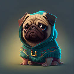 Pug in a sweater series 1