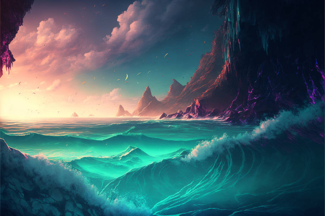 Fantasy landscape series - Ocean by DOLBOZHUY on DeviantArt
