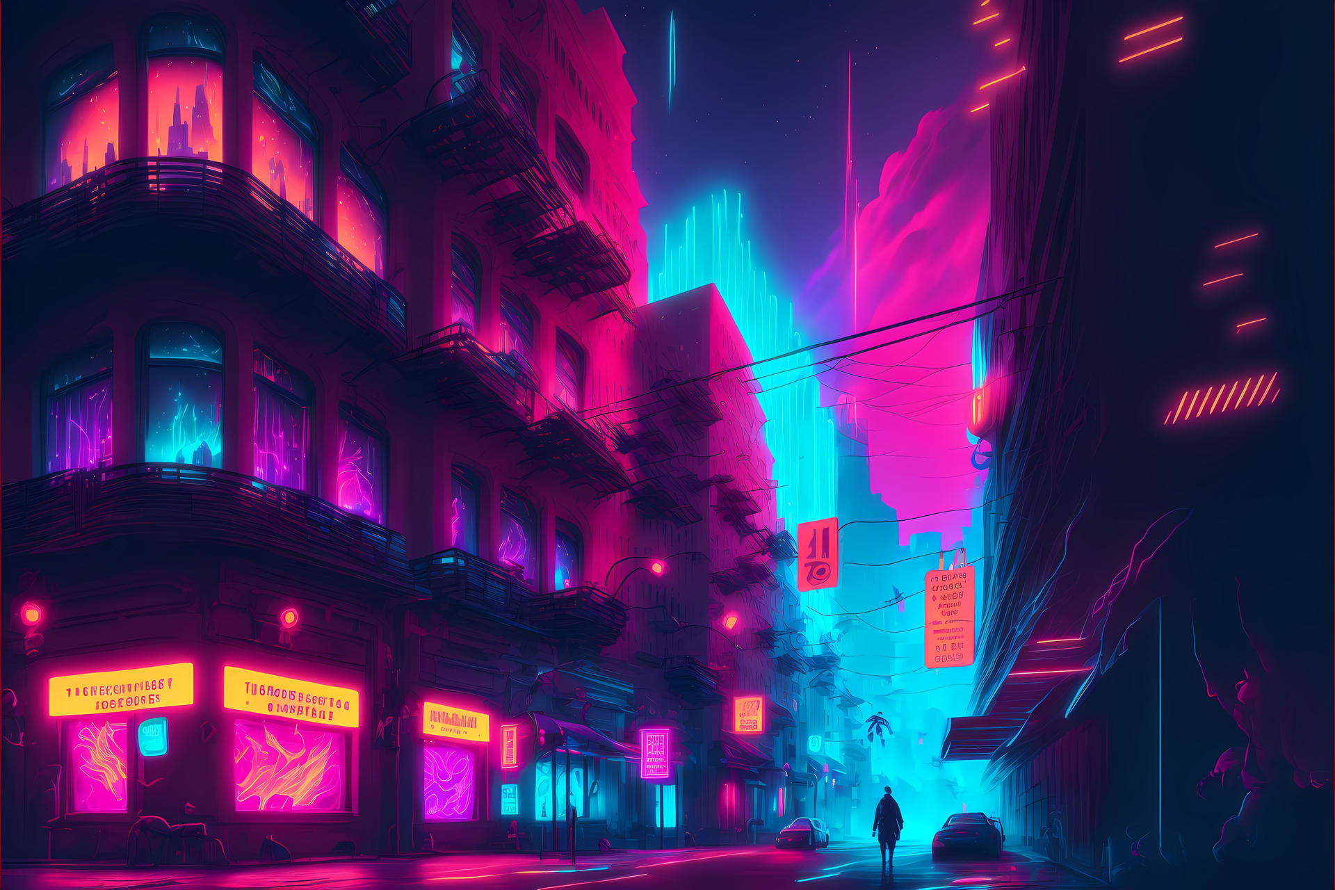 8K background - Fantasy neon city by DOLBOZHUY on DeviantArt
