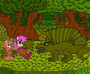 Cave Mobian HedgeHog Girls Amy and Sonia Encounter