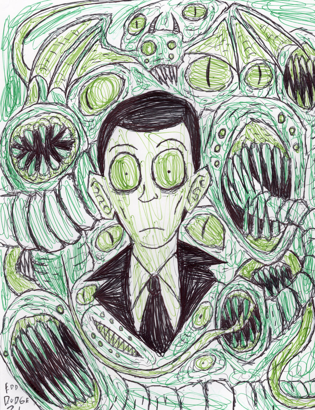 My Latest Portrait Of H.P. Lovecraft by MrDodge1997 on DeviantArt