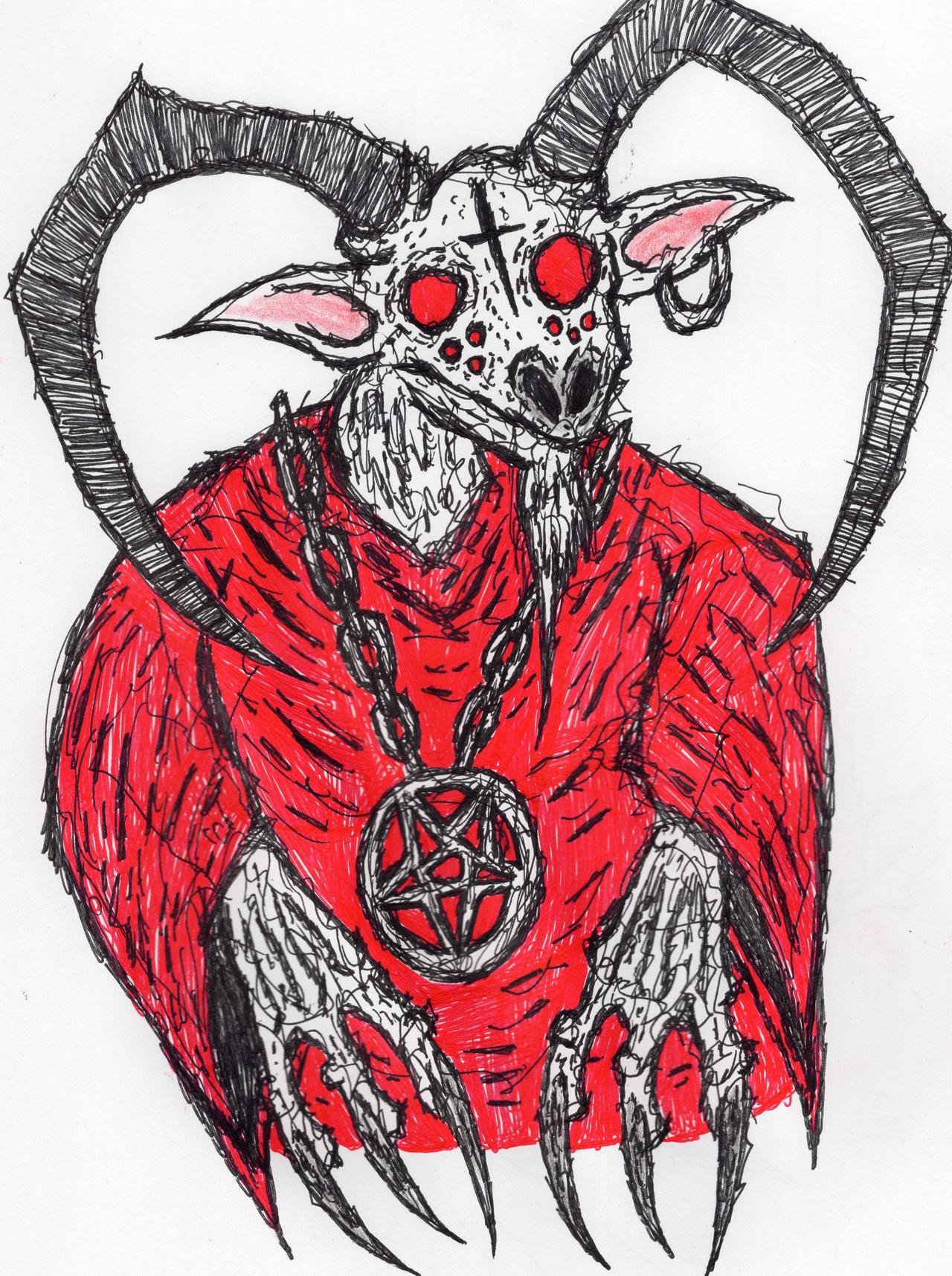 Demonic Deviantart Demonic Goat in a Red Cloak by MrDodge1997 on DeviantArt