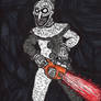 Art the Clown wielding a Chainsaw