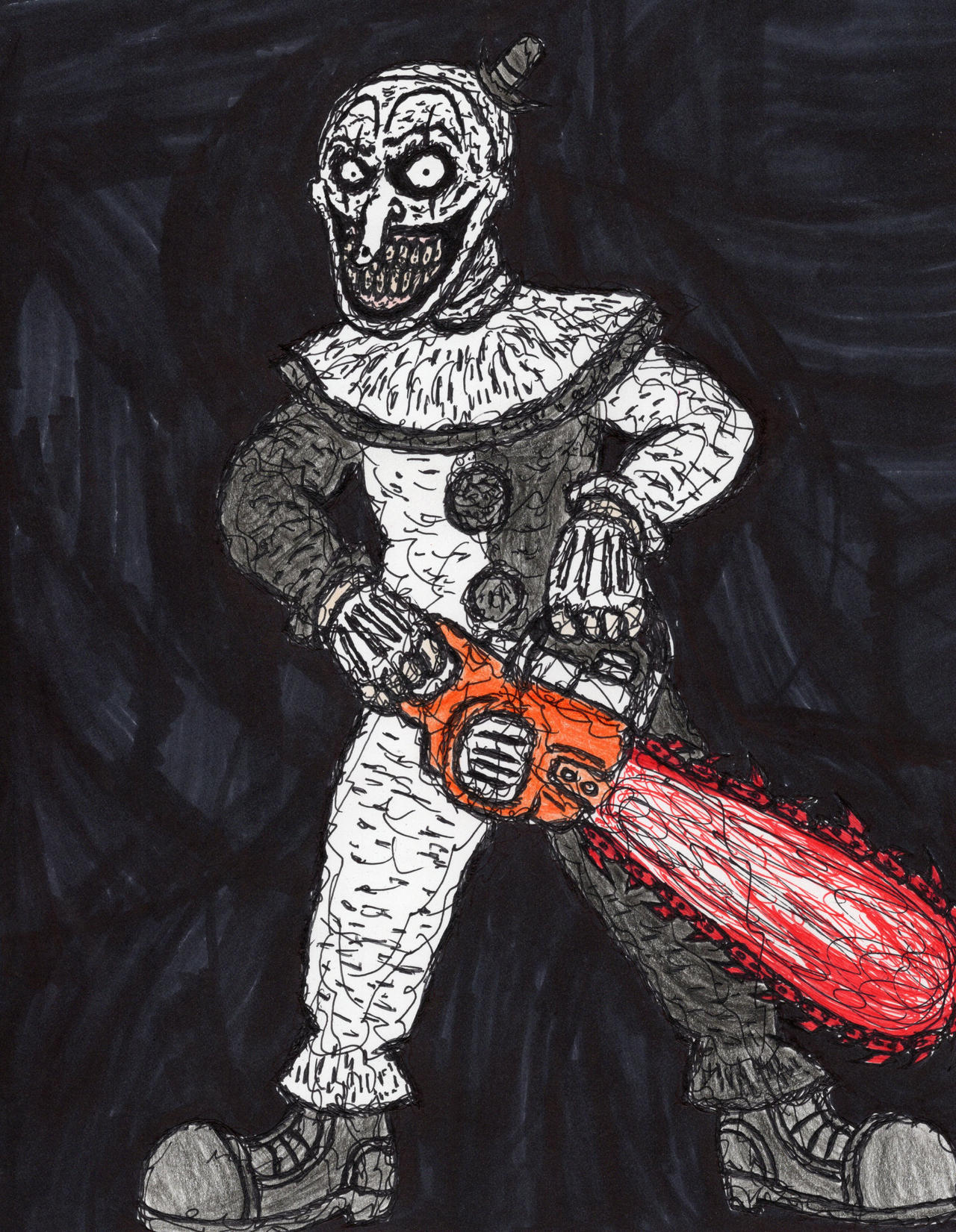 Art the Clown wielding a Chainsaw