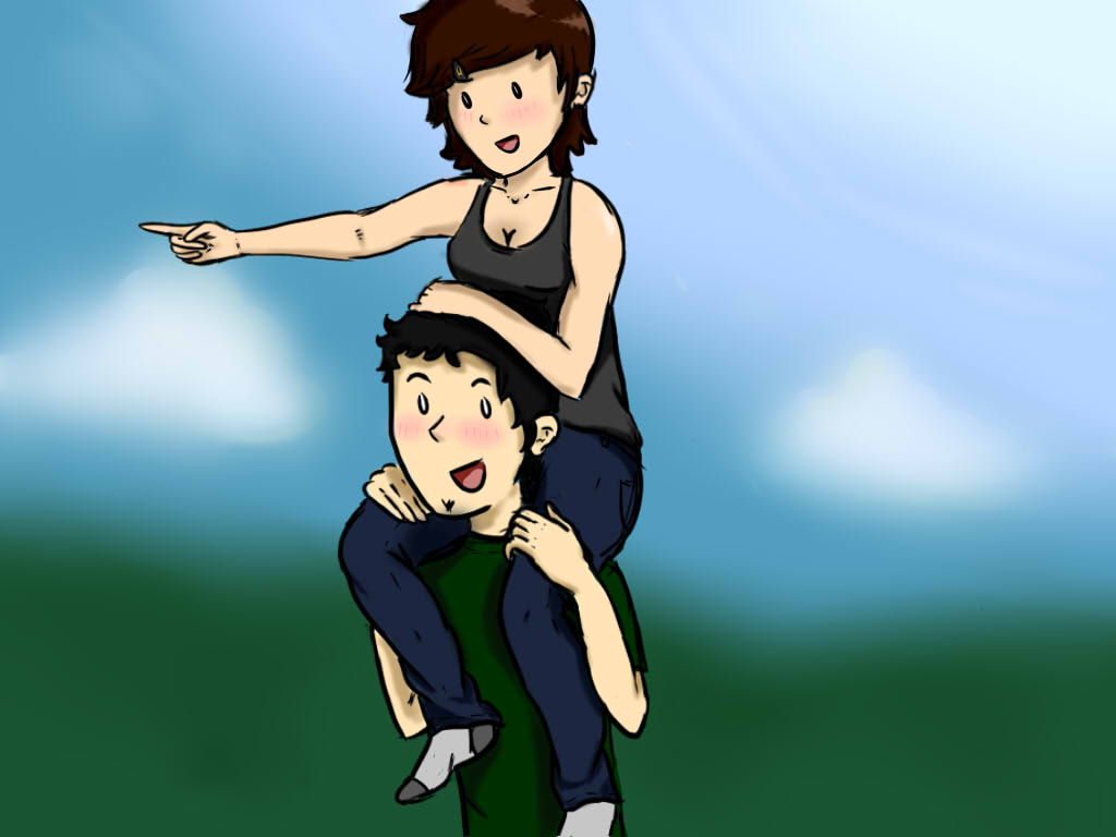 Shoulder ride by typhlosion69 on DeviantArt