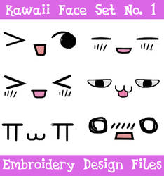 Kawaii Face Set #1 [EMBROIDERY FILES]