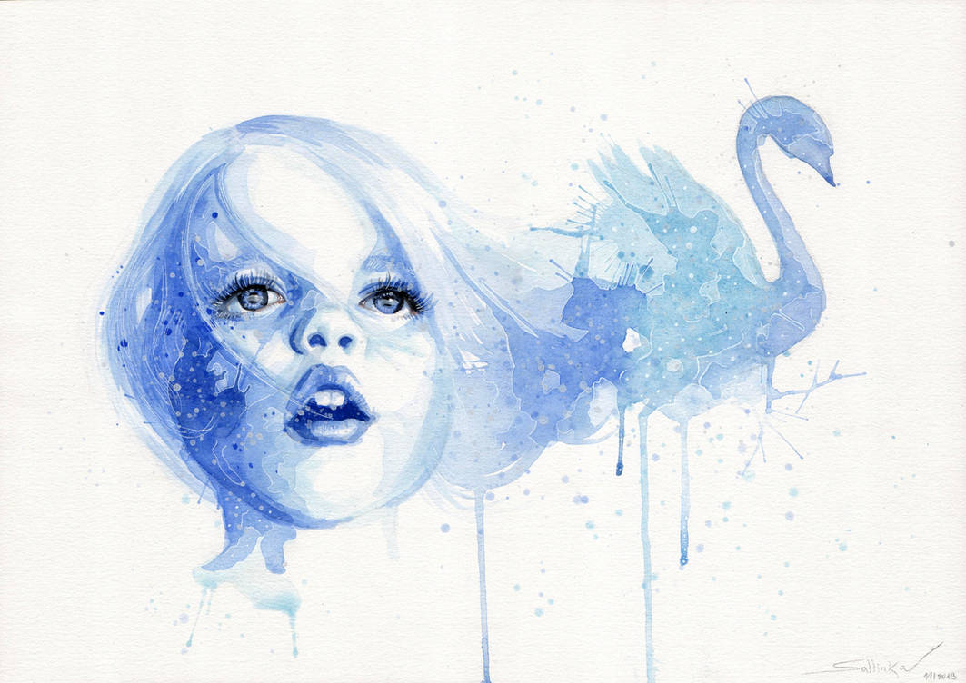 Blue swan by Vilas-bubble